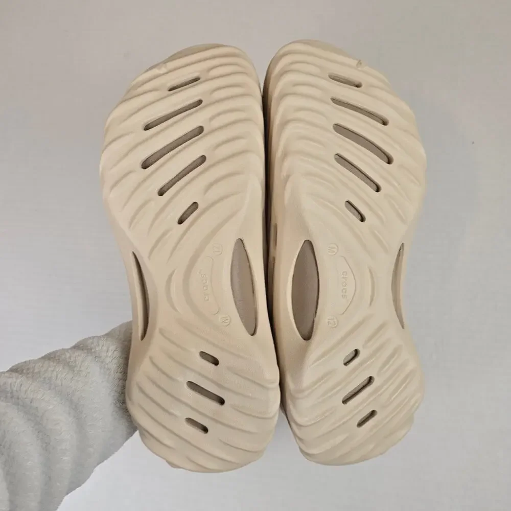 Crocs Echo Wave Clogs Sz M12 Almond Tint Slip On Sandals Slides Shoes 210521-0LL